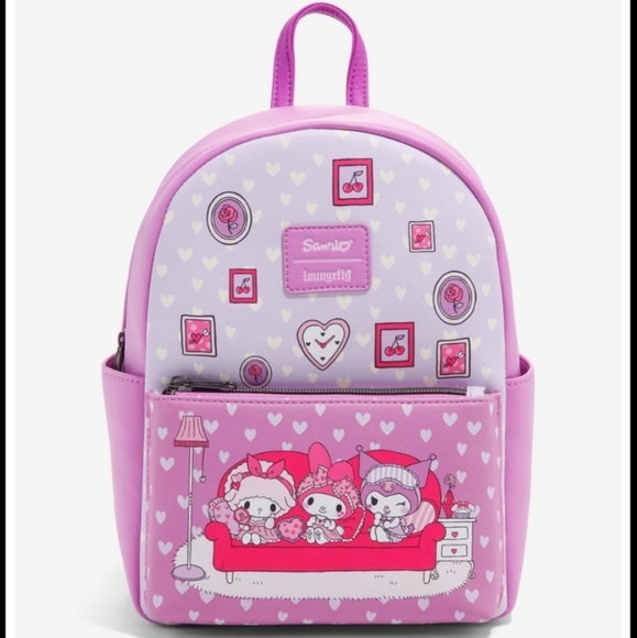 Loungefly Handbags - 🎉HP🎉 Loungefly Sanrio My Melody & Kuromi Slumber Party Mini Backpack